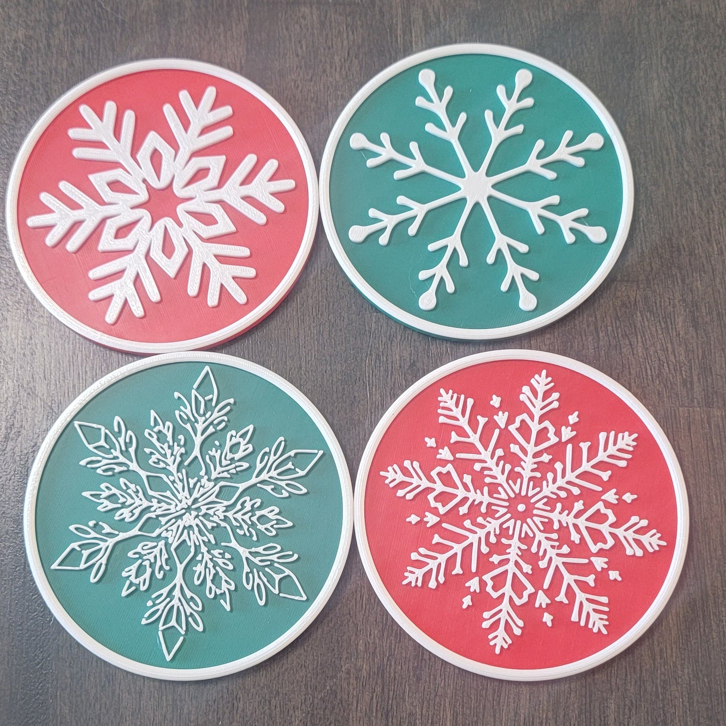 Snowflake coasters